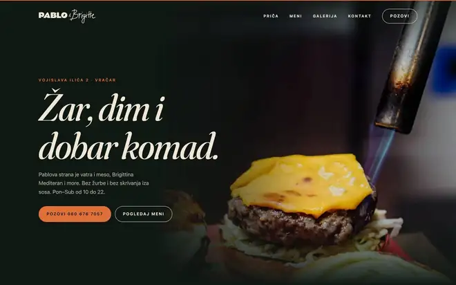 Predlog Vatra: taman sajt sa burgerom i plamenom